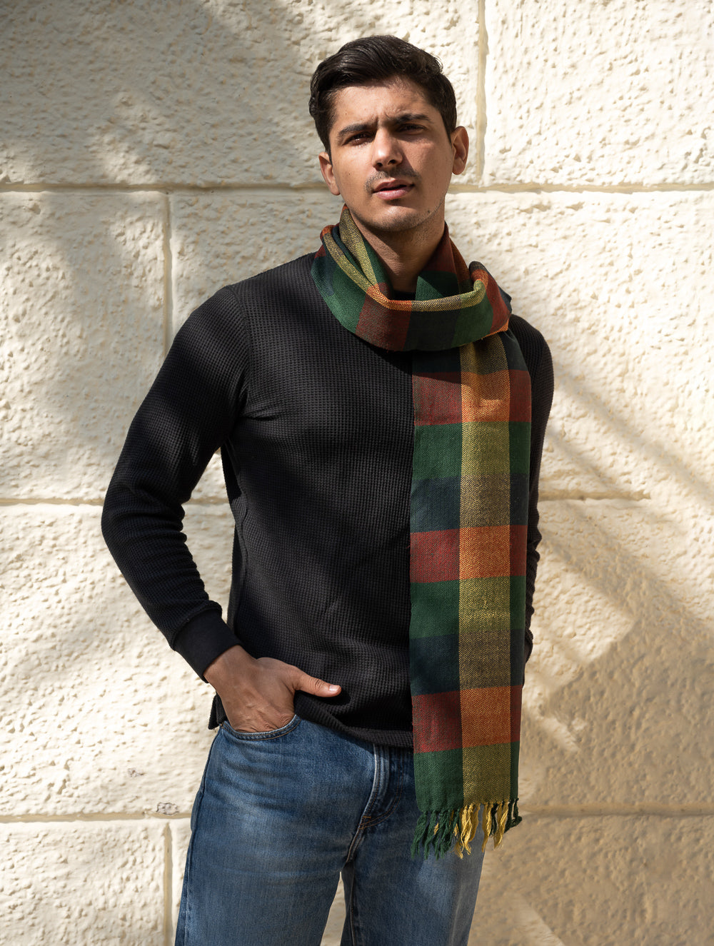 Light & Warm Merino Wool Stole - Autumn Tones