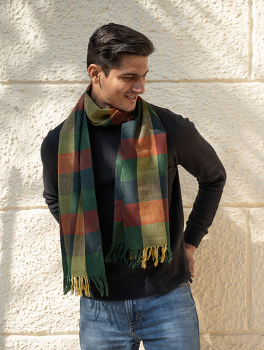 Light & Warm Merino Wool Stole - Autumn Tones