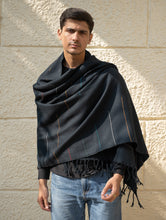 Load image into Gallery viewer, Light &amp; Warm Merino Wool Stole - Night Rain