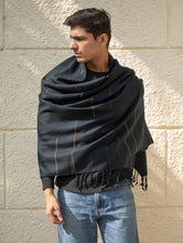 Load image into Gallery viewer, Light &amp; Warm Merino Wool Stole - Night Rain