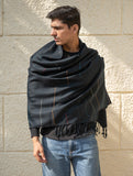 Light & Warm Merino Wool Stole - Night Rain
