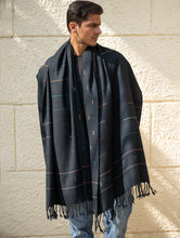 Load image into Gallery viewer, Light &amp; Warm Merino Wool Stole - Night Rain