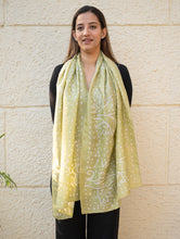 Load image into Gallery viewer, Light &amp; Elegant Silk Batik Stole - Lime Dots