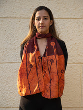 Load image into Gallery viewer, Light &amp; Elegant Silk Batik Stole - Rust Orange &amp; Maroon