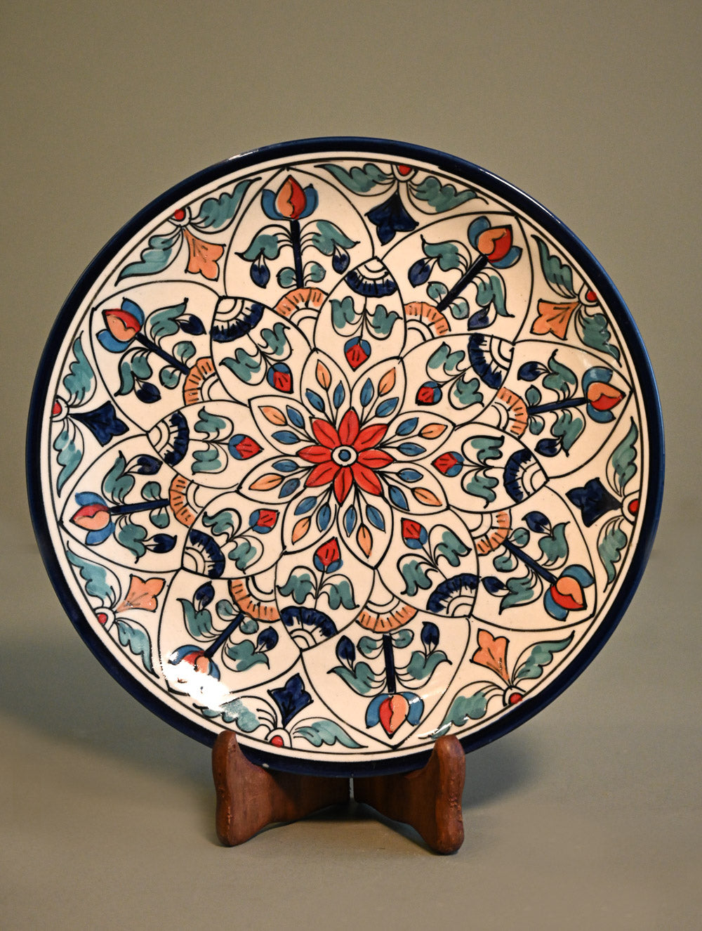 Khurja Pottery Decorative Plate - Celestial Petal