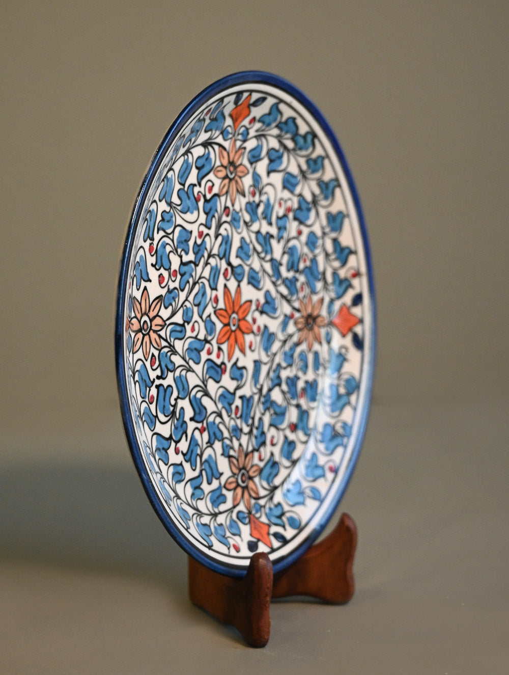 Khurja Pottery Decorative Plate - Vine Song