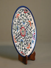 Khurja Pottery Decorative Plate - Floral Compass