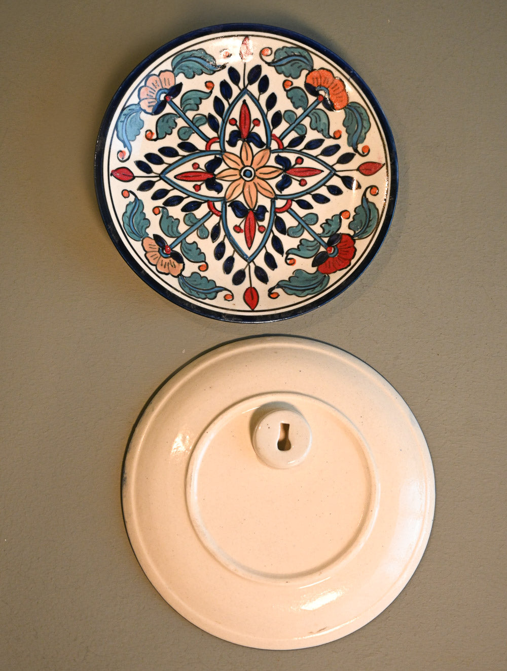 Khurja Pottery Decorative Plate - Petal Grace Duo (Set of 2)