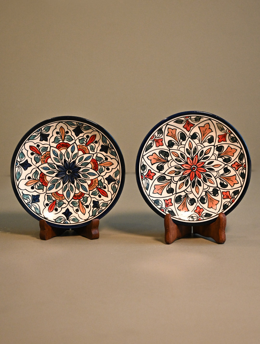 Khurja Pottery Decorative Plate - Mandala Harmony (Set of 2) 