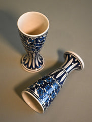Khurja Pottery Decorative and Servingware  - Goblet Pair (Set of 2) 