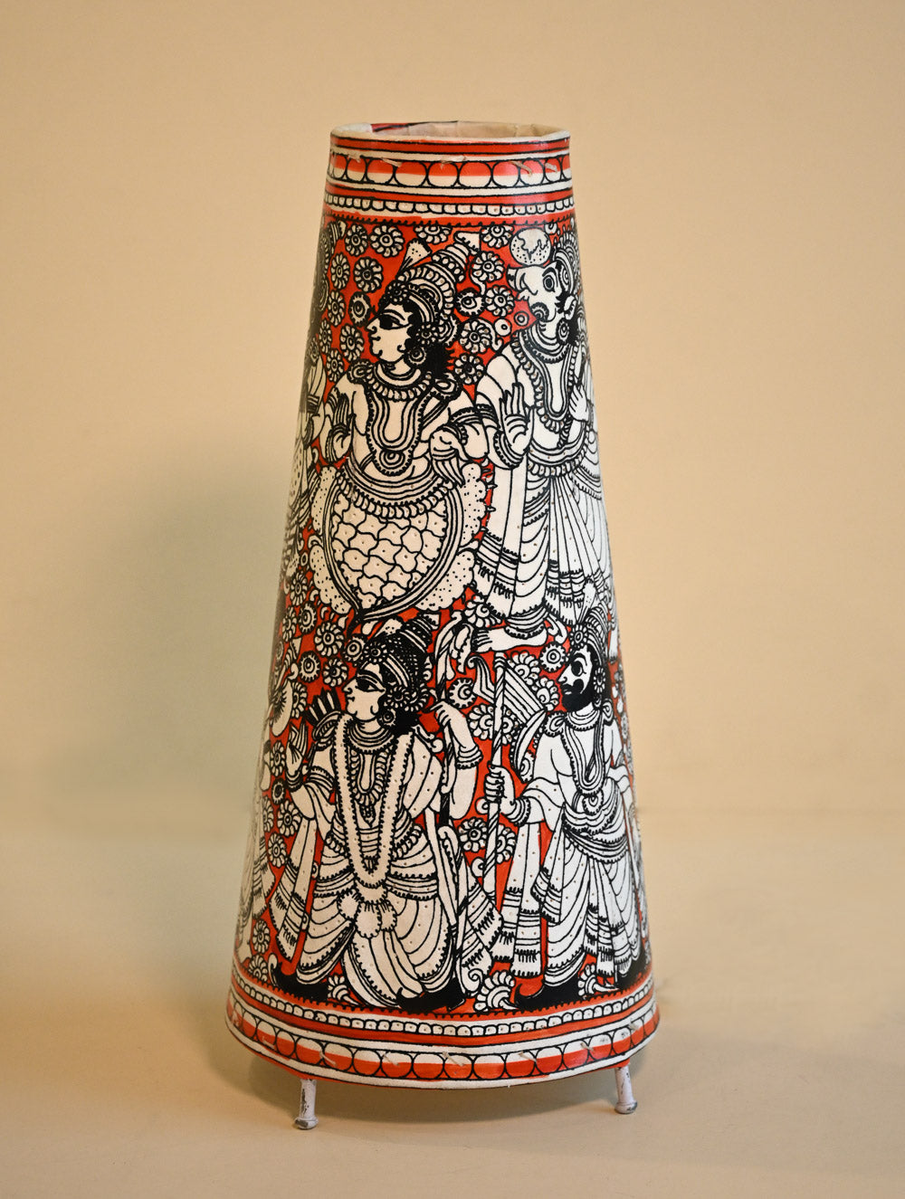 Andhra Leather Craft Lamp Shade - Dashavtaram. Height - 17 inches