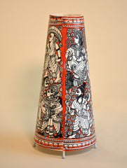 Andhra Leather Craft Lamp Shade - Dashavtaram. Height - 17 inches