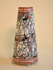 Andhra Leather Craft Lamp Shade - Dashavtaram. Height - 17 inches