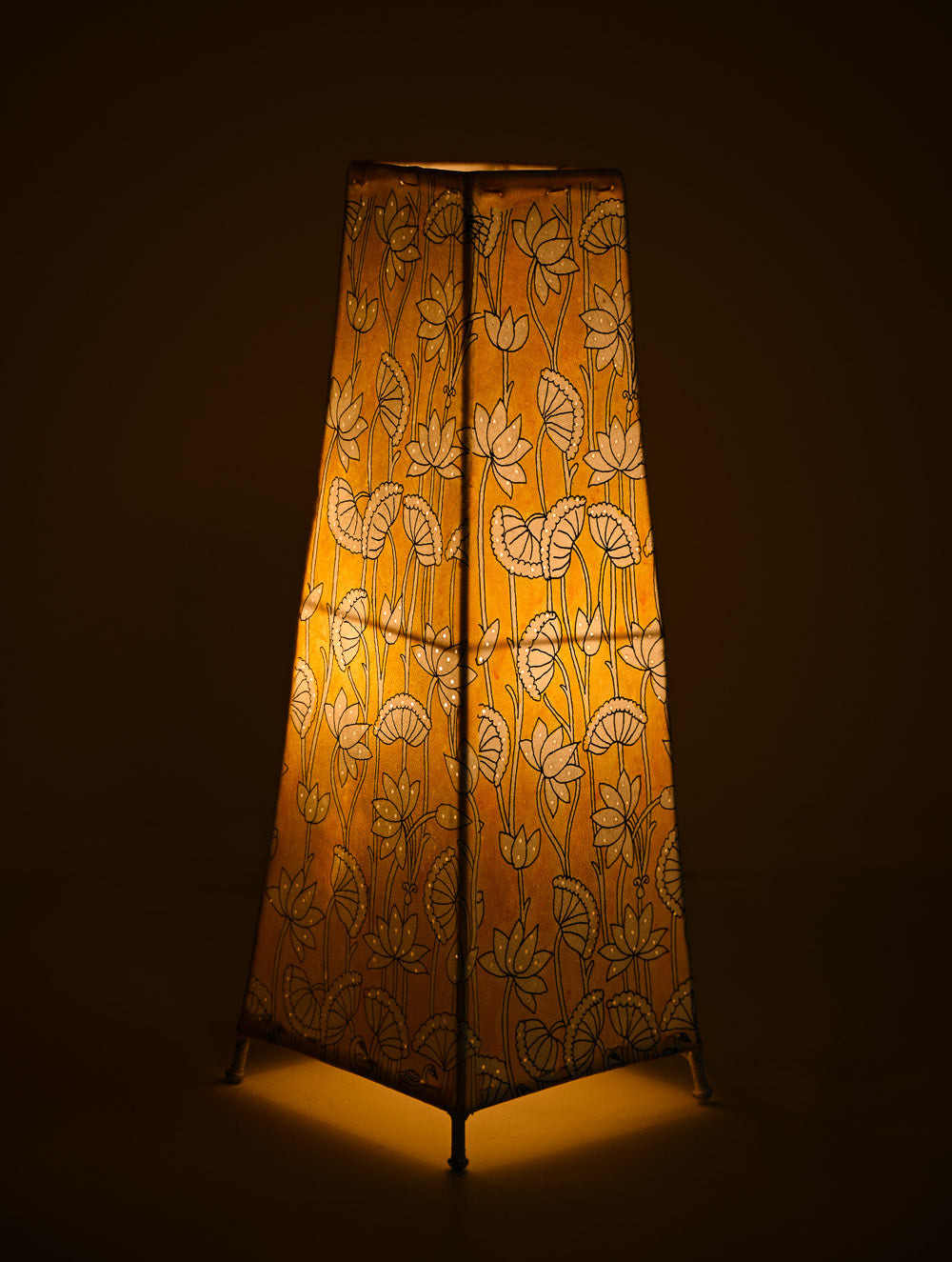 Andhra Leather Craft Lamp Shade - Kamala Vana. Height - 17 inches