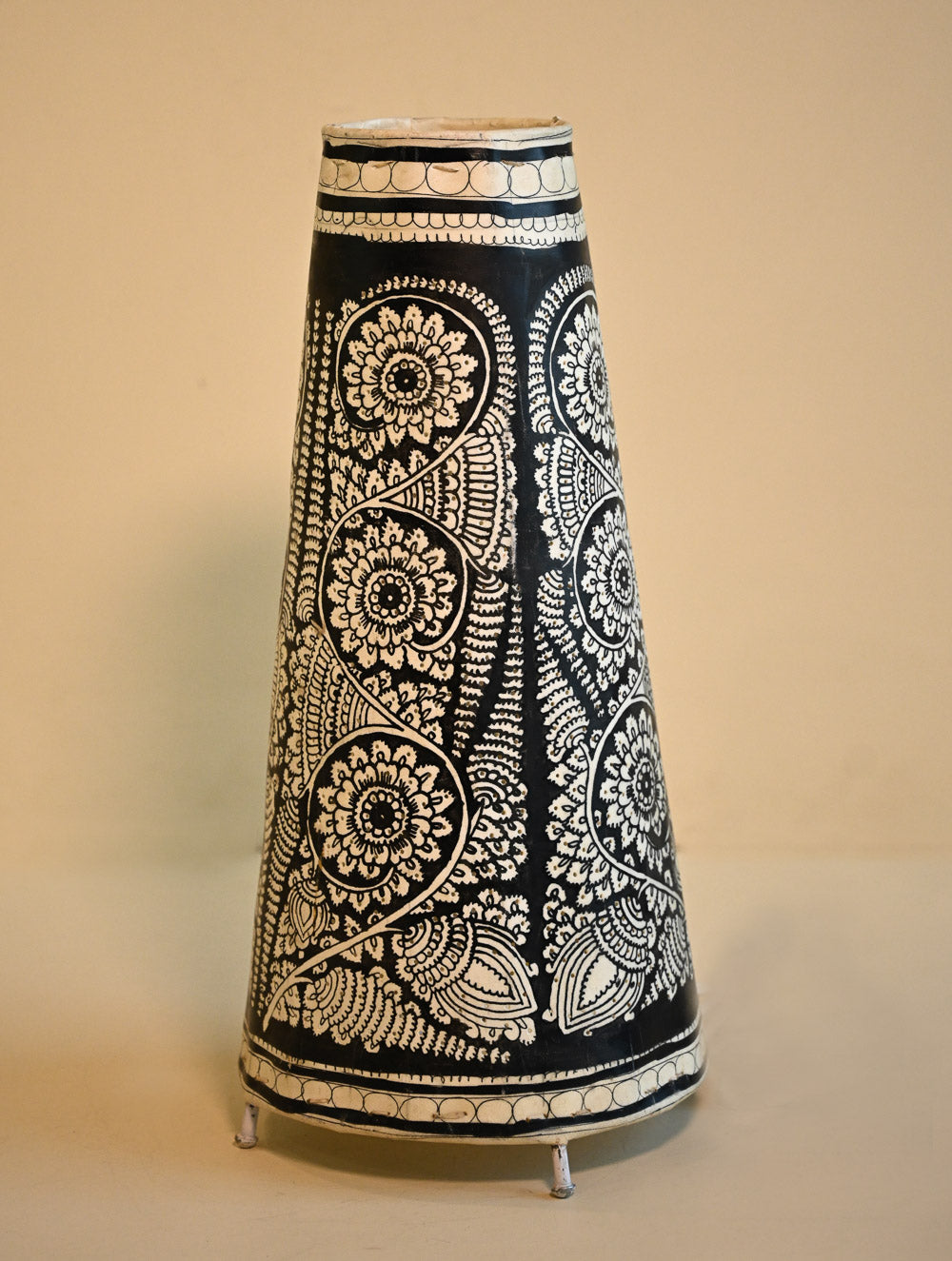 Andhra Leather Craft Lamp Shade - Noir Garden. Height - 17 inches