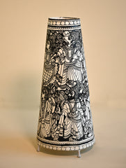 Andhra Leather Craft Lamp Shade - Noir Ten. Height - 17 inches