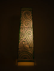 Andhra Leather Craft Lamp Shade - Hari Mayura Valli. Height - 26 inches