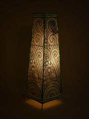 Andhra Leather Craft Lamp Shade - Hari Mayura Valli. Height - 26 inches