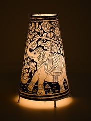 Andhra Leather Craft Lamp Shade - Gaja Vanam. Height - 13 inches
