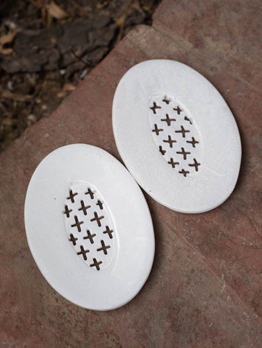 Marble Oval Rectangle Soap Dish (Set of Two)