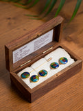 Meenakari Art Gift Set - Lapel Pin, Cufflinks & Studs