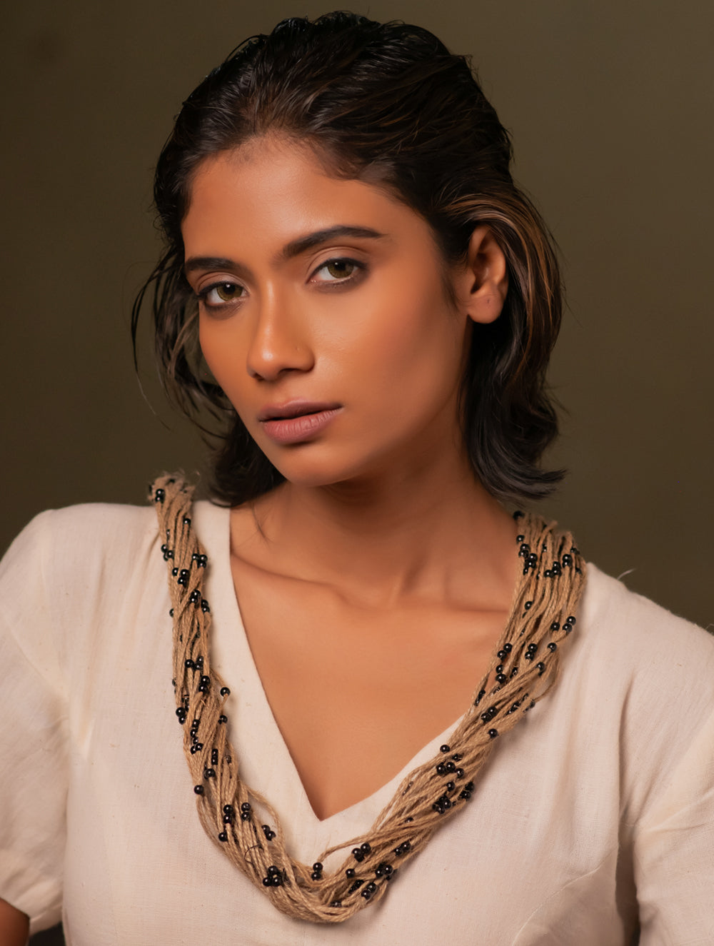 Midnight Meadow Layered Jute Necklace