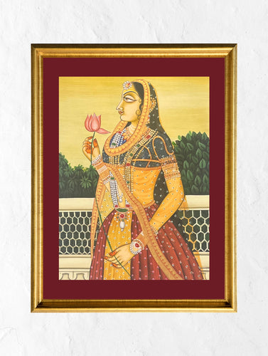 Miniature Art Painting - Dusk on the Terrace 