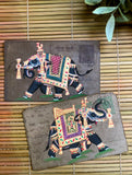 Miniature Art on Vintage Postcard - Haathi