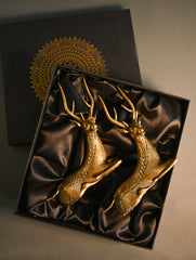 Dhokra Craft Curio - The Regal Stag Pair (Set of 2)