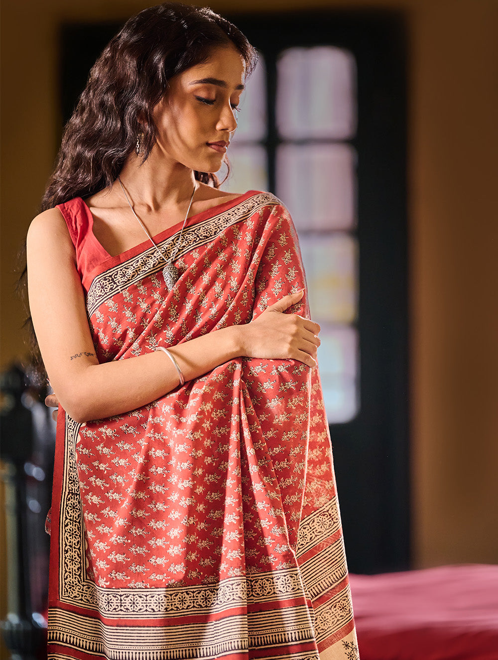 Bagru Statements: Hand Block Printed Mul Cotton Saree - Rangrez