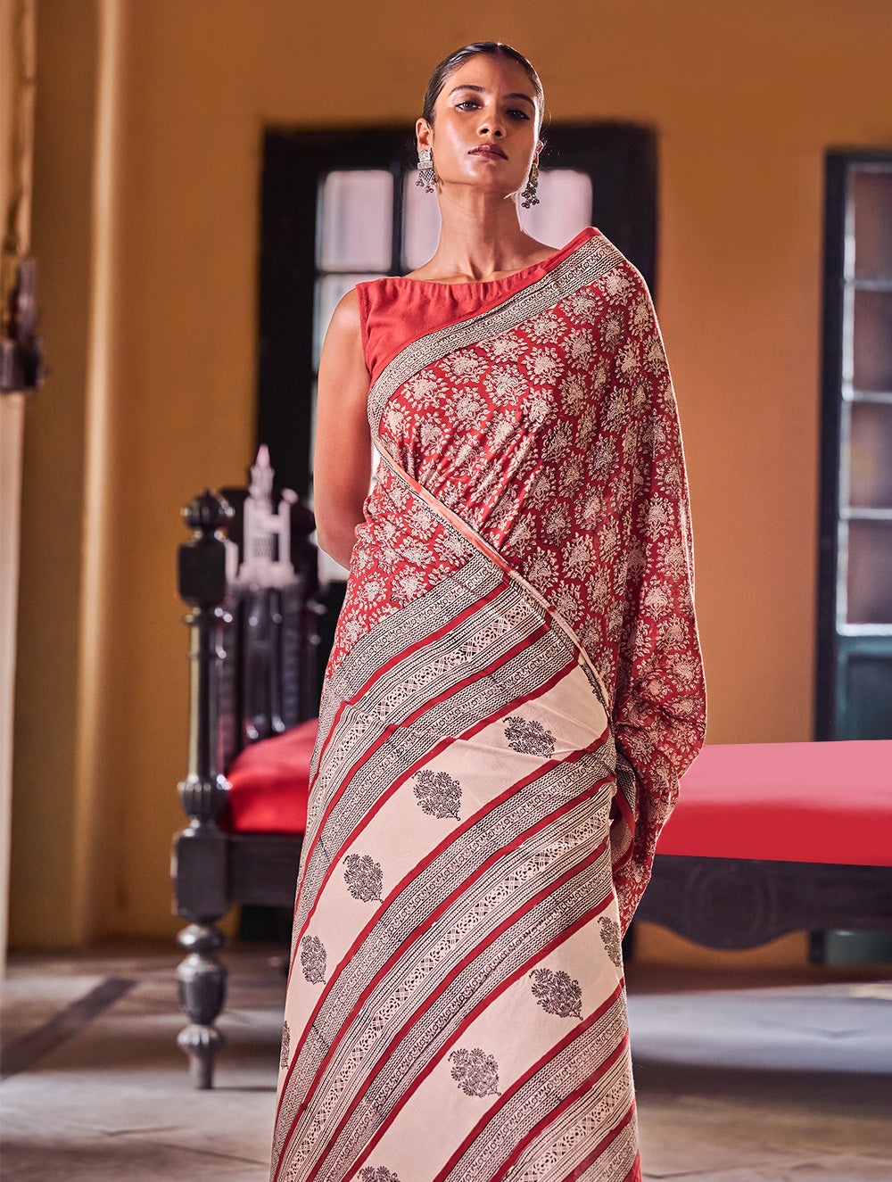 Bagru Statements: Hand Block Printed Mul Cotton Saree - Gulnaar