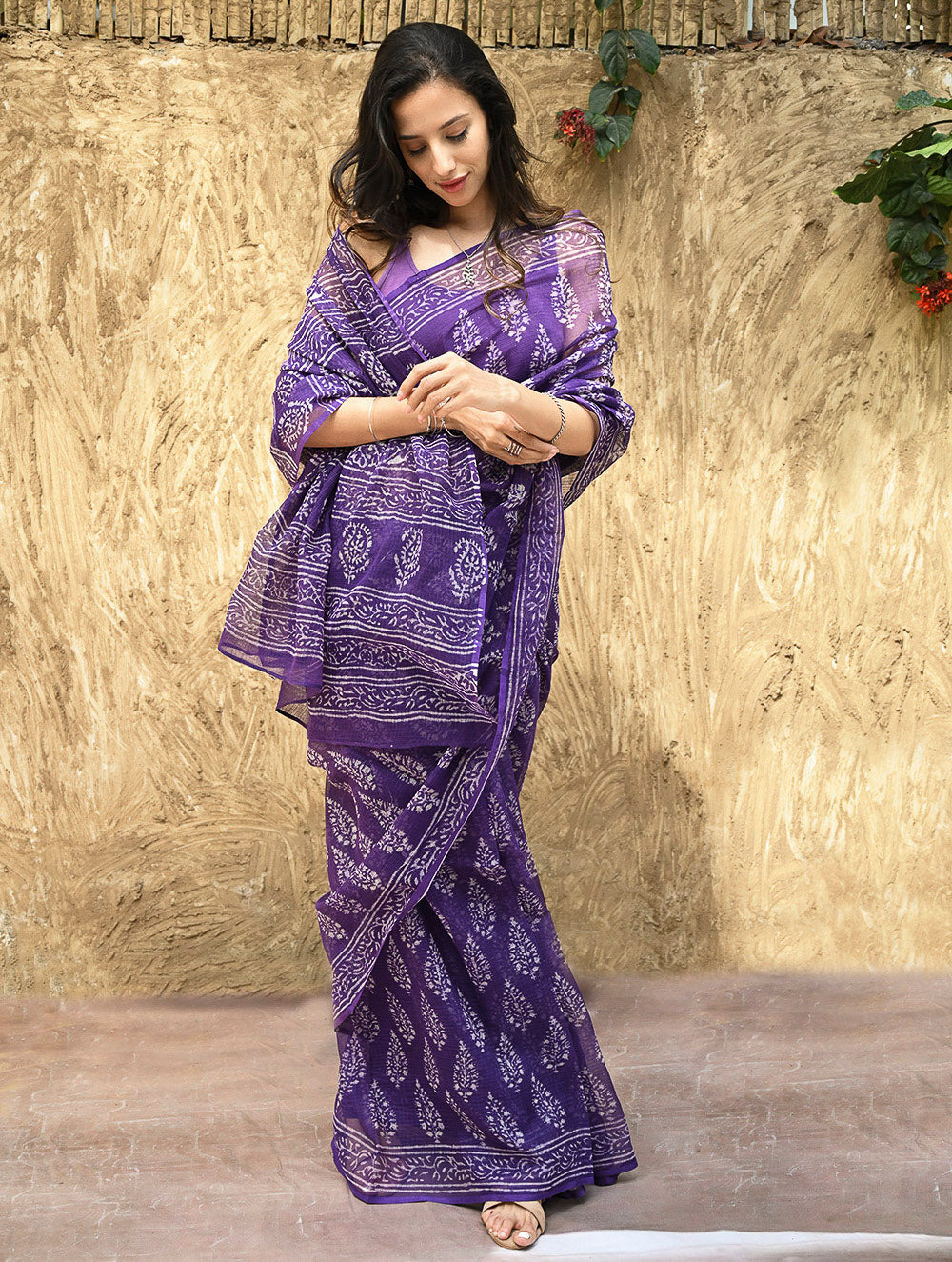 Dabu Hand Block printed Kota Doria