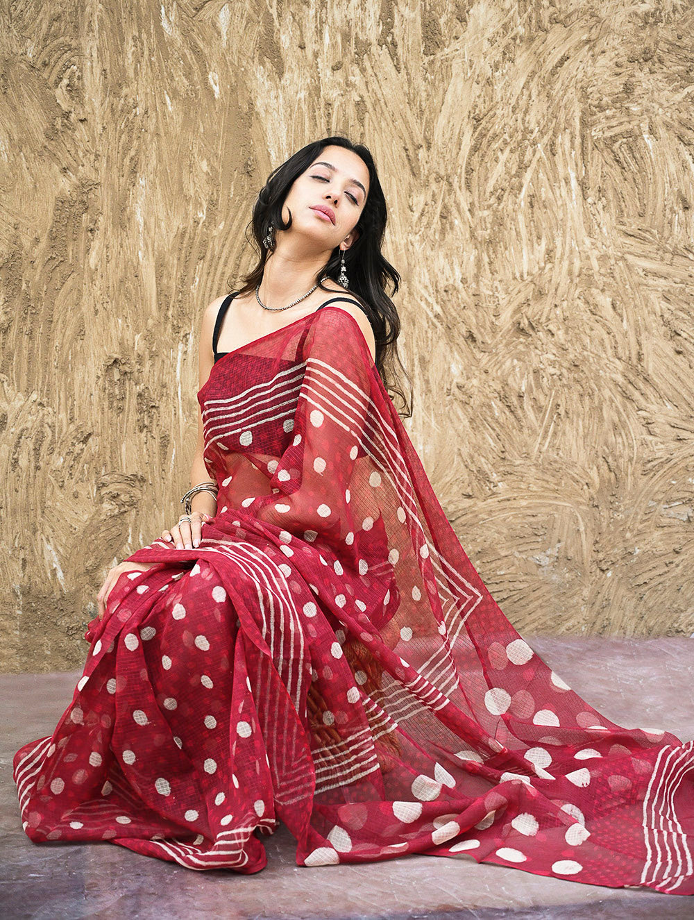 Dabu Hand Block printed Kota Doria