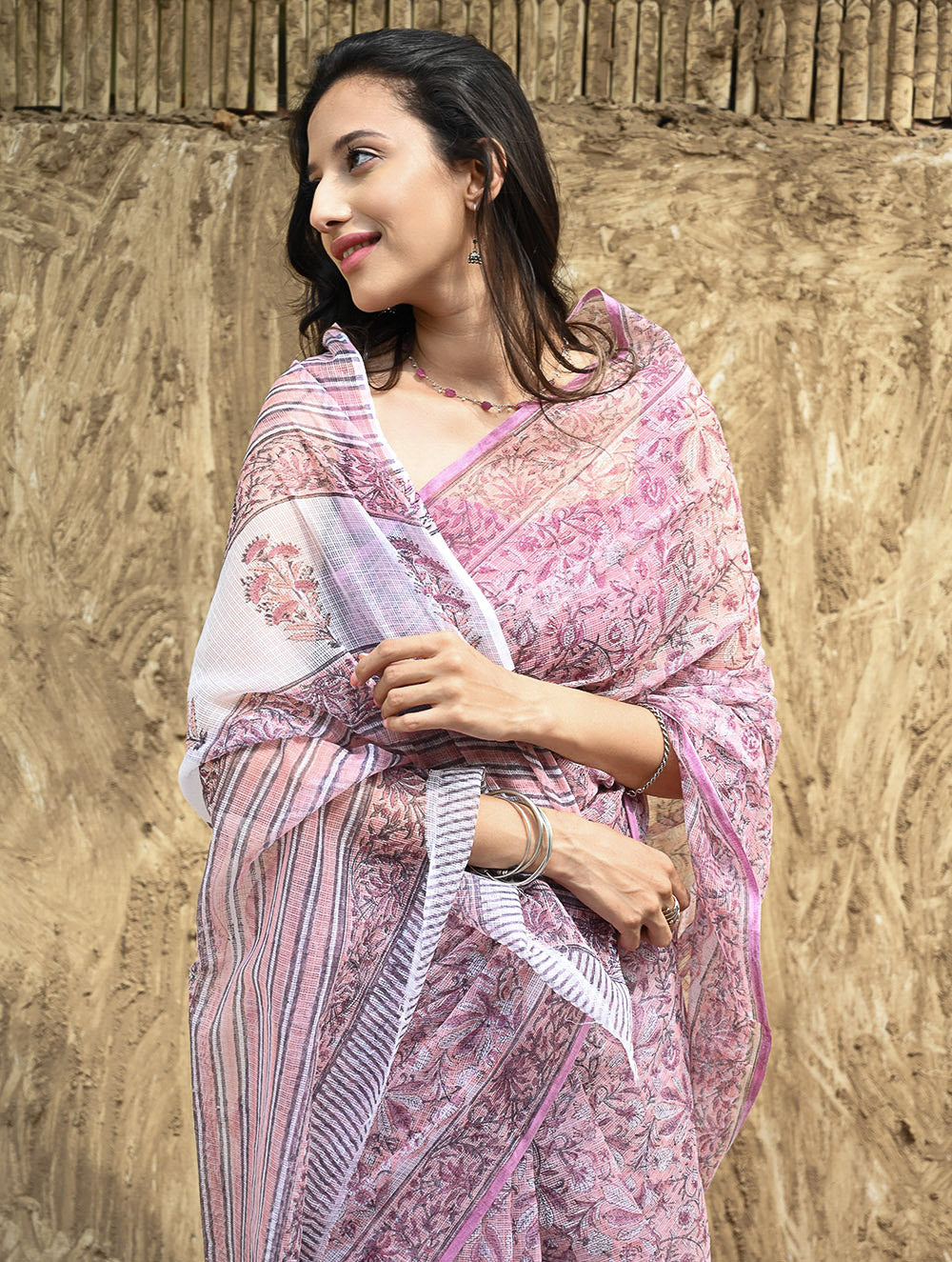 Sanganeri Hand Block printed Kota Doria