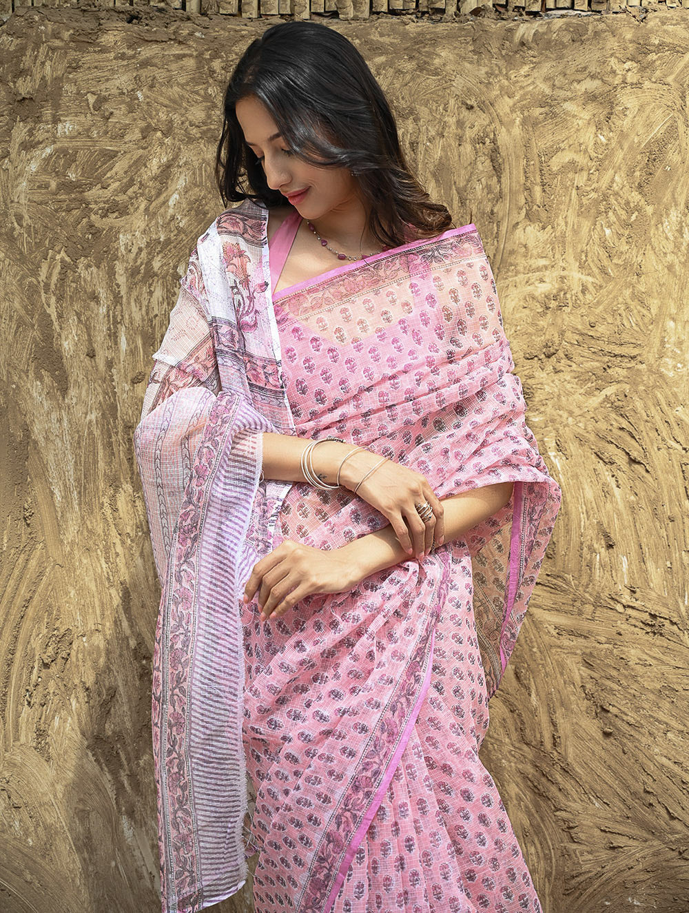 Sanganeri Hand Block printed Kota Doria