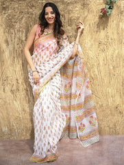 Sanganeri Hand Block printed Kota Doria