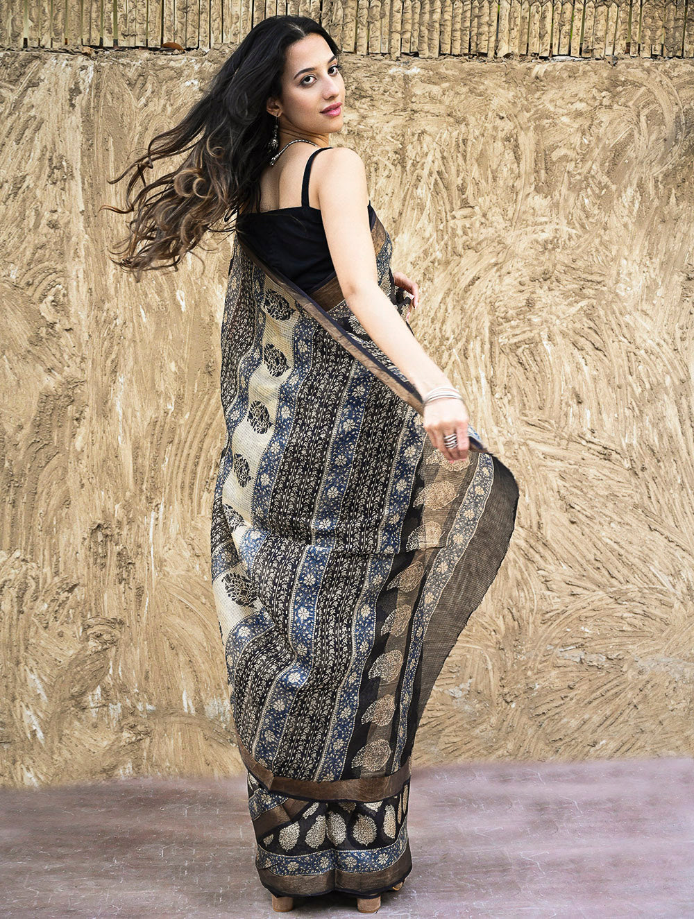 Bagru Hand Block printed Silk Kota Doria