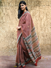 Bagru Statements : Hand Block Printed Chanderi Saree - Rajrekha 