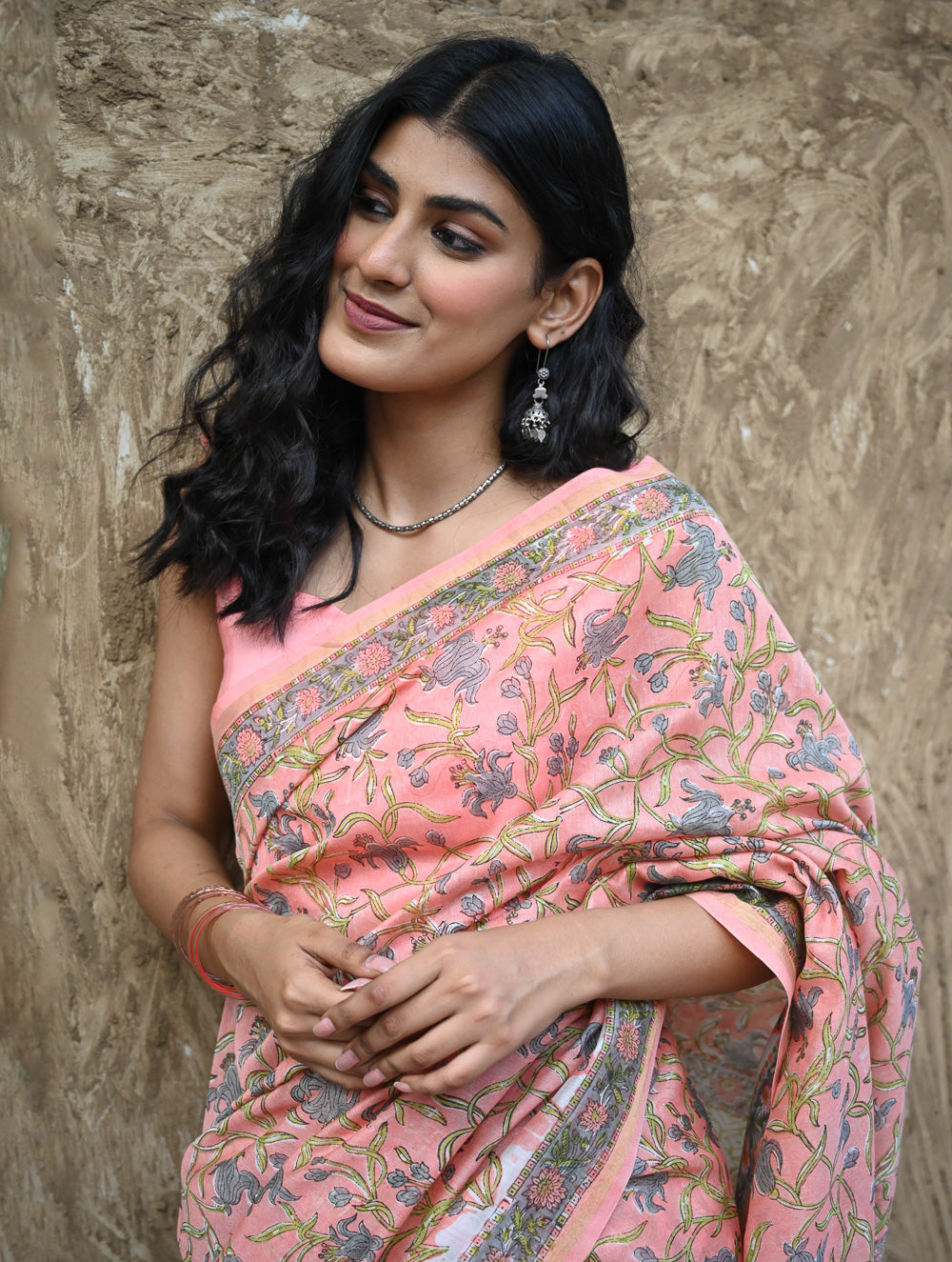 Sanganer Summers : Hand Block Printed Chanderi Saree - Gulnaar