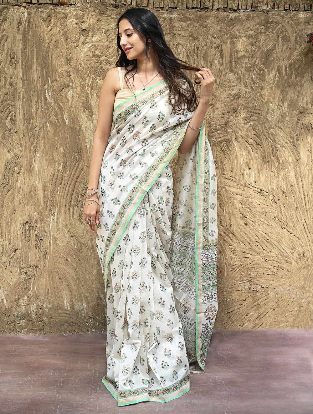 Sanganeri Hand Block printed Chanderi