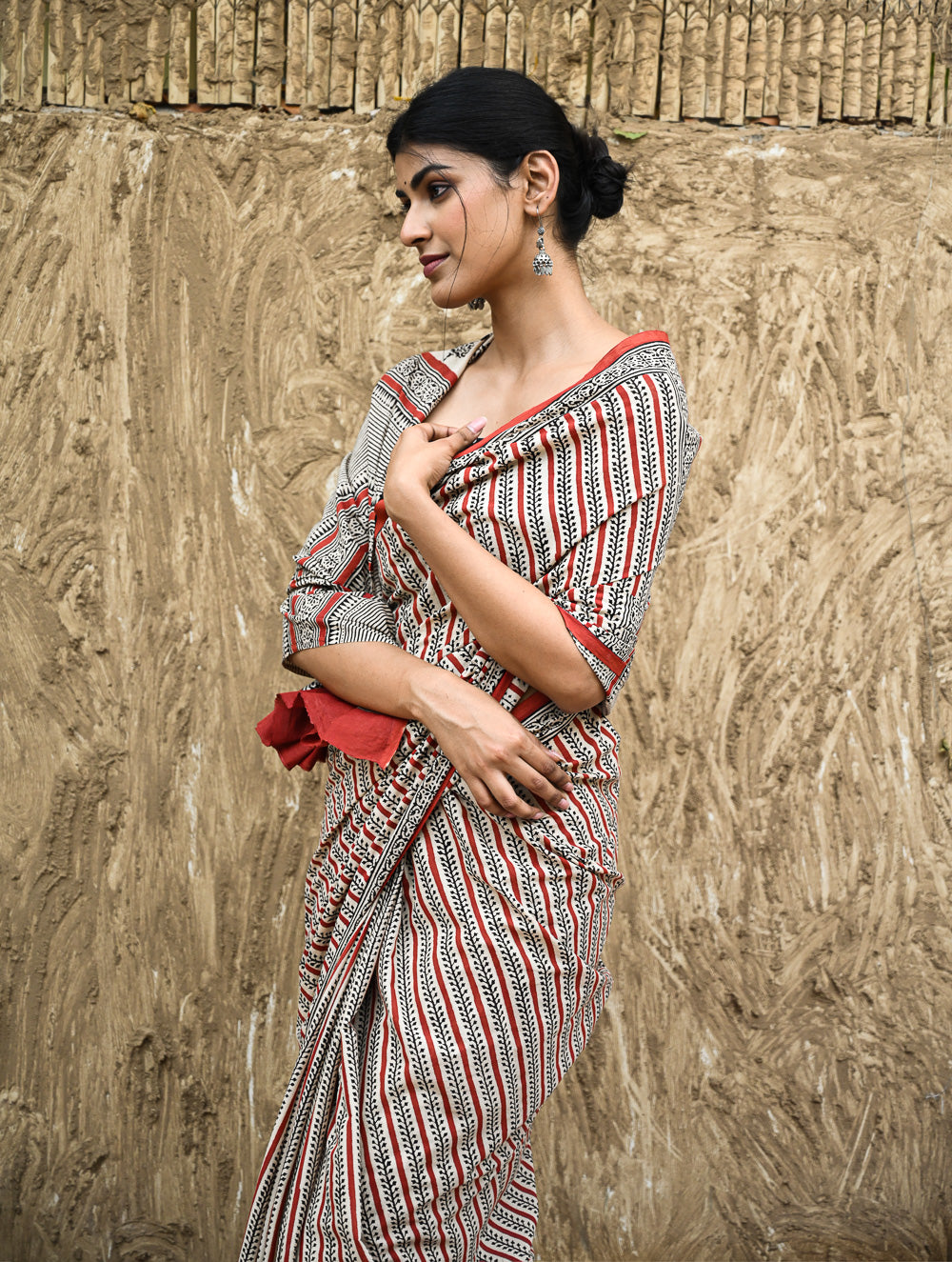 Bagru Statements : Hand Block Printed Cotton Saree - Belrekha