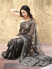 Dabu Hand Block printed Georgette