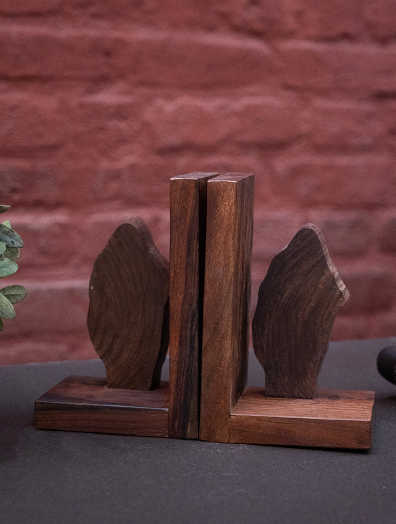 Nazakat. Exclusive, Fine Hand Engraved Wood Block Book Ends (Set of 2) - Gulshan