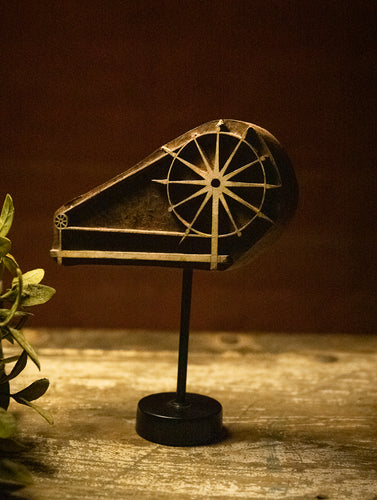 Nazakat. Exclusive, Fine Hand Engraved Wood Block Curio - Charkha