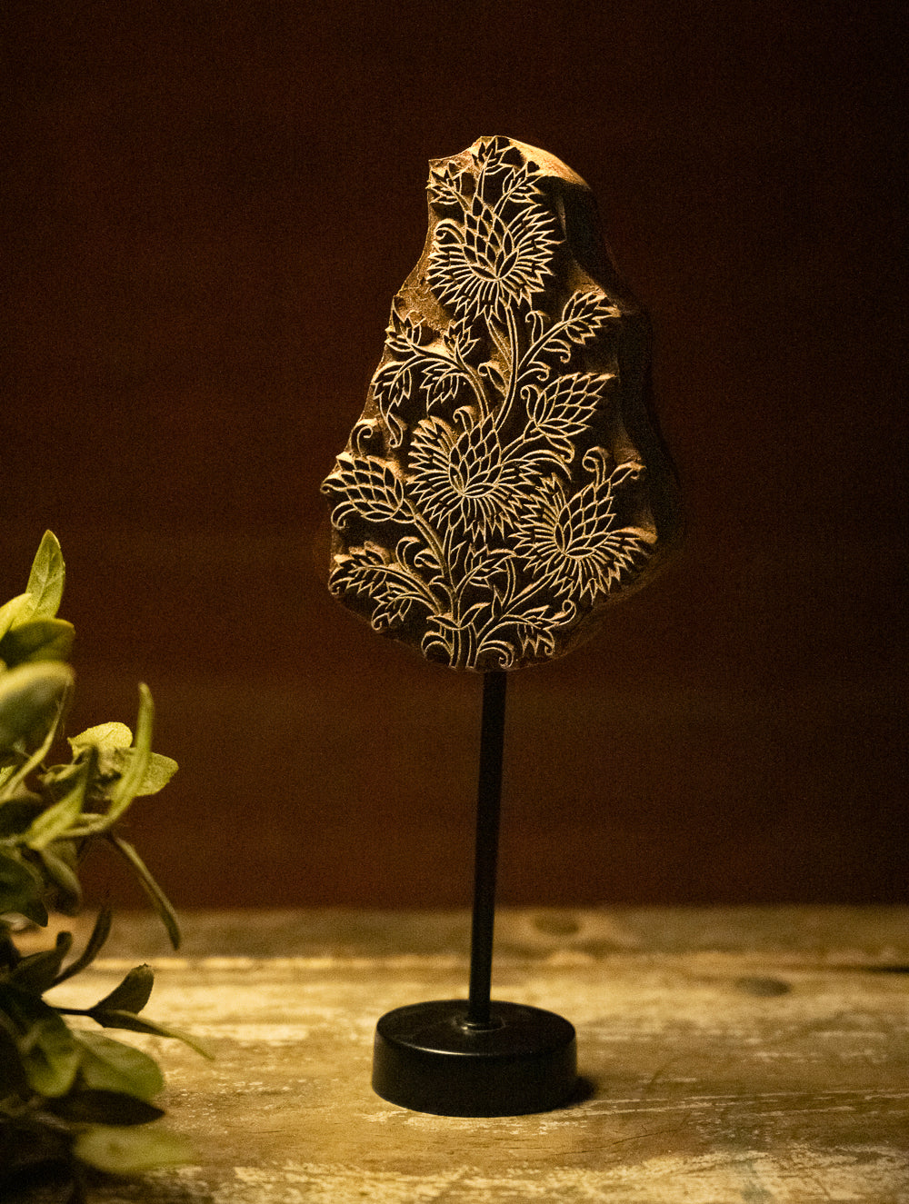 Nazakat. Exclusive, Fine Hand Engraved Wood Block Curio - Gulshan