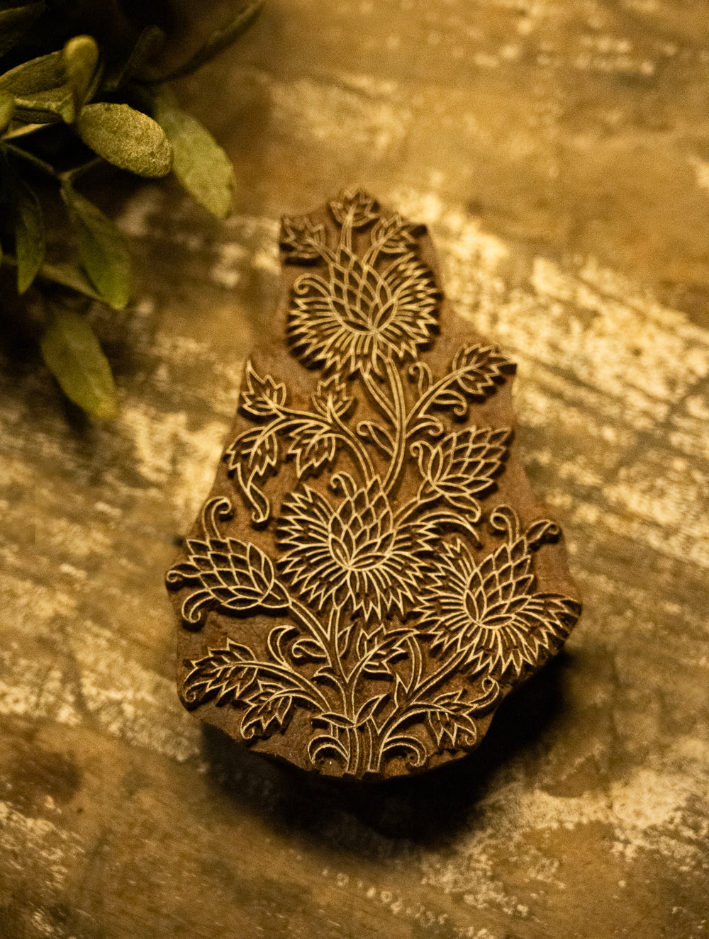 Nazakat. Exclusive, Fine Hand Engraved Wood Block Curio - Gulshan