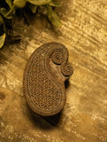 Nazakat. Exclusive, Fine Hand Engraved Wood Block Curio - Paisley