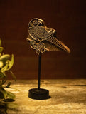 Nazakat. Exclusive, Fine Hand Engraved Wood Block Curio - Parrot & Branch