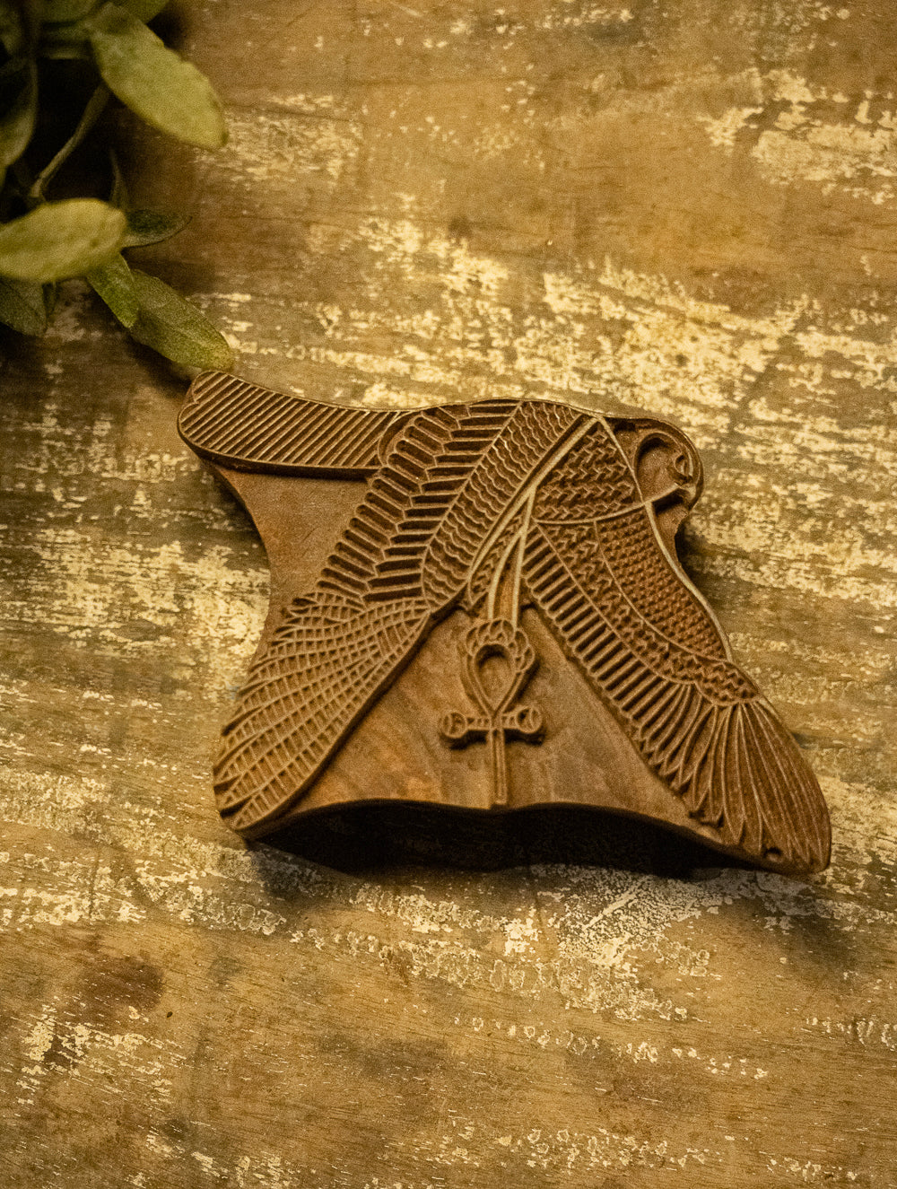 Nazakat. Exclusive, Fine Hand Engraved Wood Block Curio - The Eagle