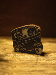 Nazakat. Exclusive, Fine Hand Engraved Wood Block Curio - The Rickshaw